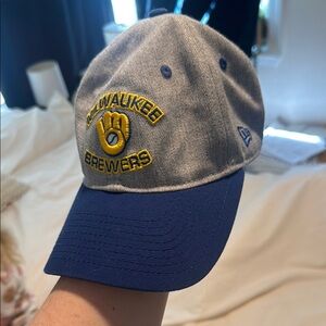 New Era Gray and Blue Milwaukee Brewers Hat